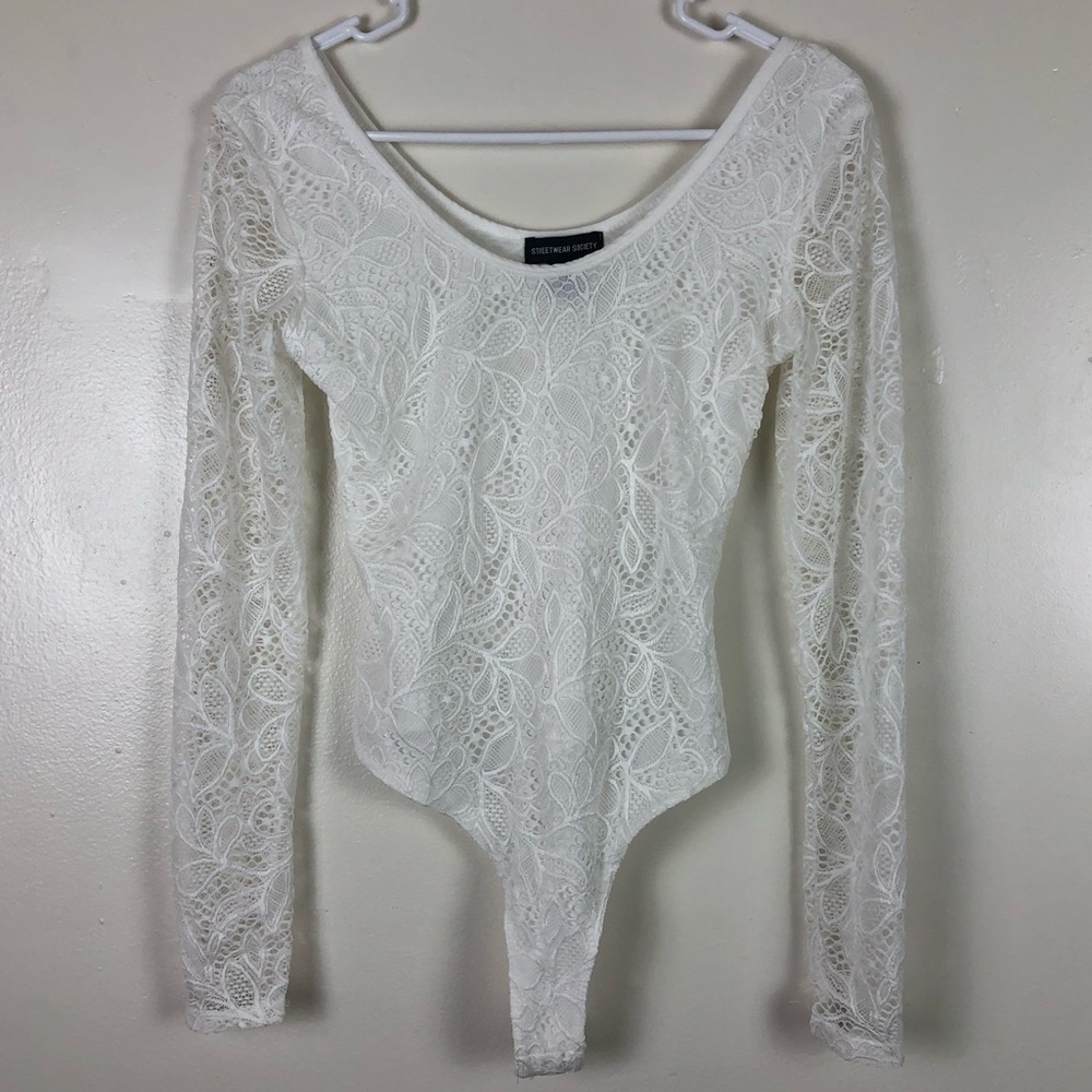 Streetwear Society White Lace Bodysuit - Picture 1 of 5